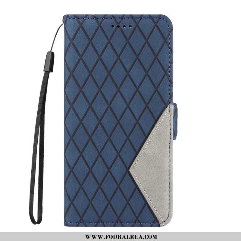 Läderskal Fodral Xiaomi Redmi Note 14 4g Diamantmönster