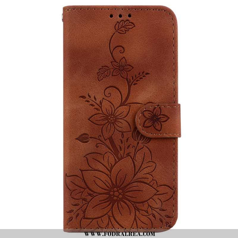 Läderskal Fodral Xiaomi Redmi Note 14 5g Fleur-de-lis-mönster
