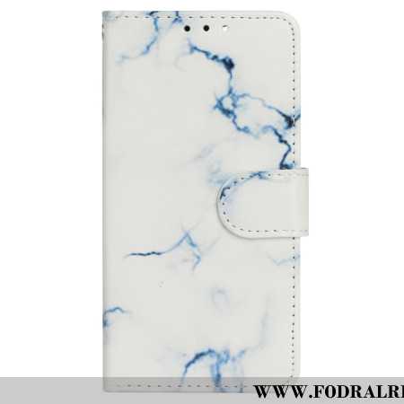 Läderskal Fodral Xiaomi Redmi Note 14 Pro 4g Vitt Marmormönster
