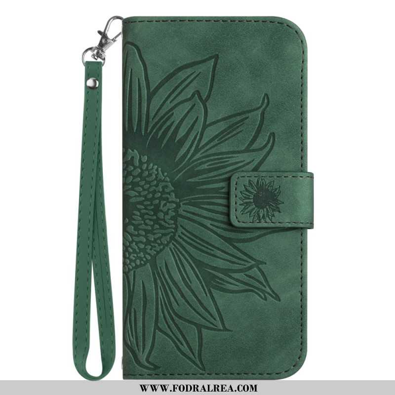 Läderskal Fodral Xiaomi Redmi Note 14 Pro 5g Solrosmönster