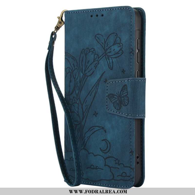 Läderskal Fodral Xiaomi Redmi Note 15 5g Blommor Och Fjärilar