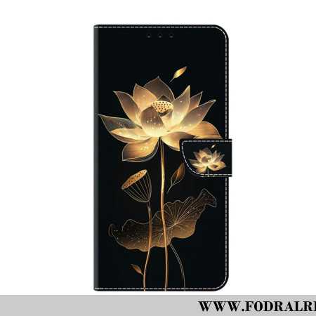 Läderskal Fodral Xiaomi Redmi Note 15 5g Gyllene Lotus