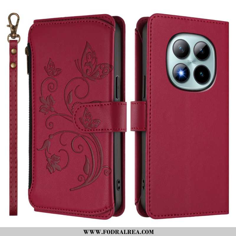 Läderskal Fodral Xiaomi Redmi Note 15 Pro Plus 5g Blommig Plånbok