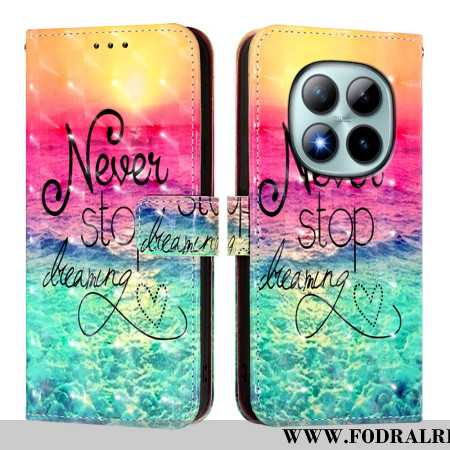 Läderskal Fodral Xiaomi Redmi Note 15 Pro Plus 5g Sluta Aldrig Drömma