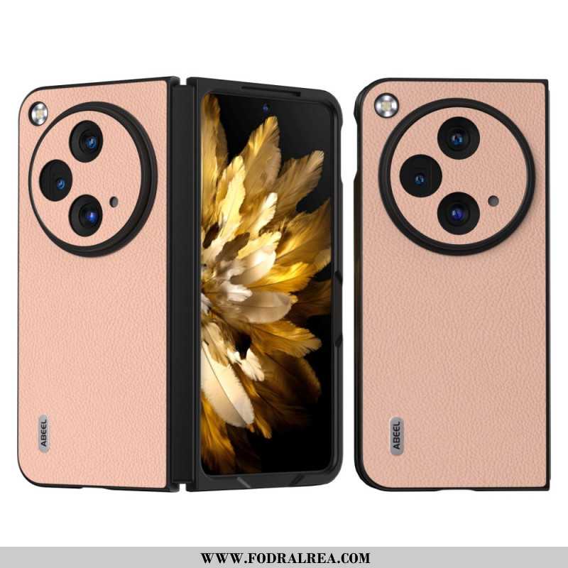 Skal För Oppo Find N3 Abeel Äkta Lychee Läder