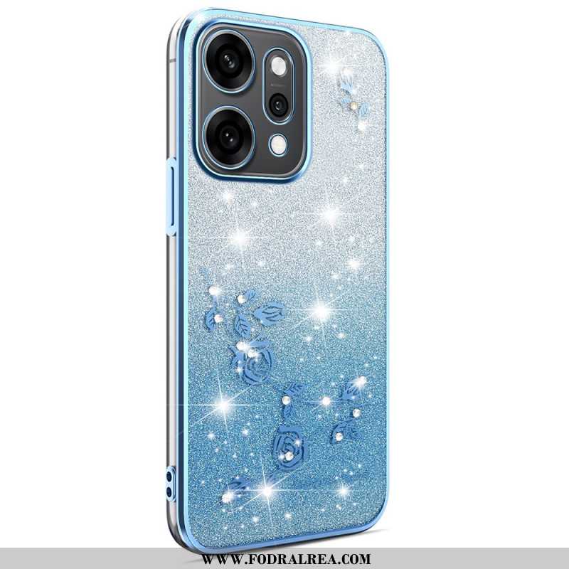 Skal För Oppo Reno 14 5g Blommor Och Strass