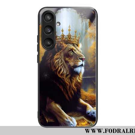 Skal För Samsung Galaxy S25 5g Härdat Glas Gyllene Lejon Krona