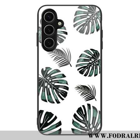 Skal För Samsung Galaxy S25 5g Lövmönster Härdat Glas