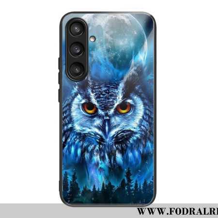 Skal För Samsung Galaxy S25 5g Uggla Med Måne I Härdat Glas