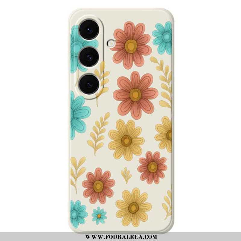 Skal För Samsung Galaxy S25 Fe Blommig Silikon
