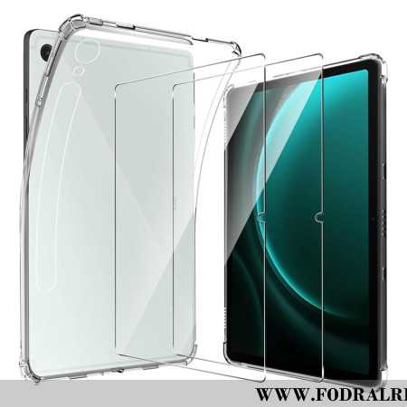 Skal För Samsung Galaxy Tab S10 Fe Transparent Med 2 Skärmskydd I Härdat Glas