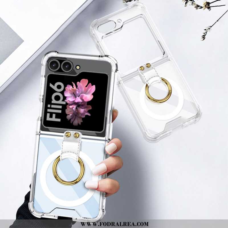 Skal För Samsung Galaxy Z Flip 7 Fe Med Ringhållare Och Magnetisk Fäste Gkk