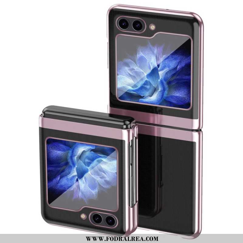 Skal För Samsung Galaxy Z Flip 7 Fe Transparent Design Och Metallisk Effekt
