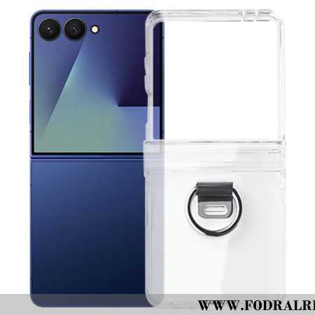 Skal För Samsung Galaxy Z Flip 7 Transparent Med Ringhållare