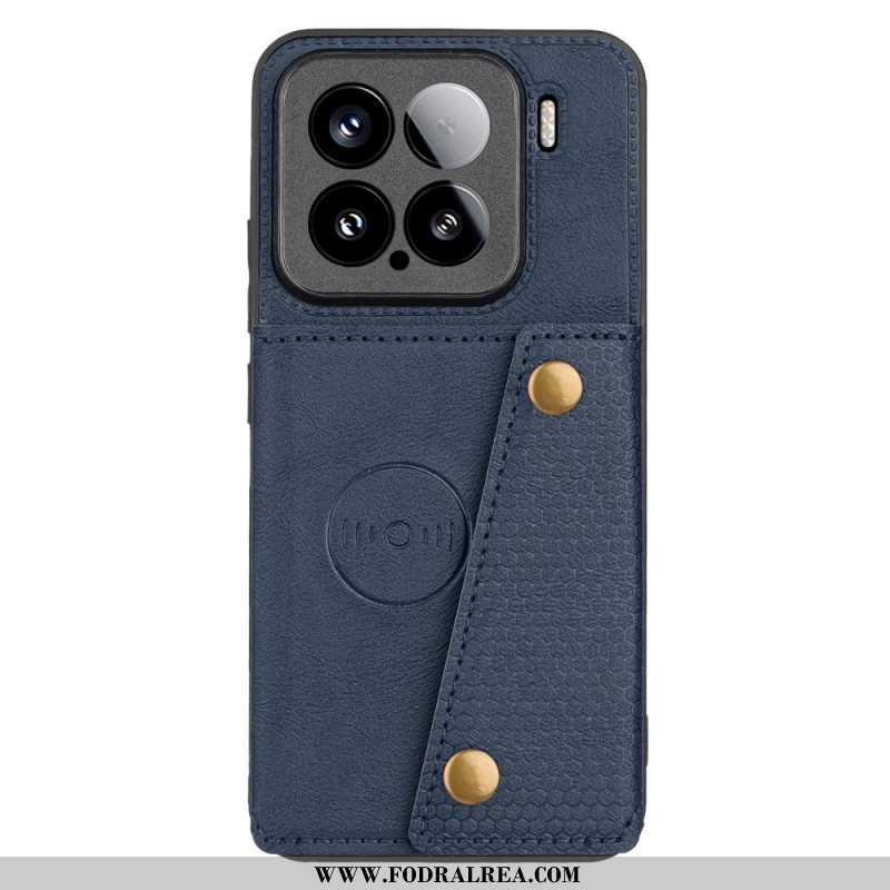 Skal För Xiaomi 15 Lädereffekt Med Korthållare Och Stativ