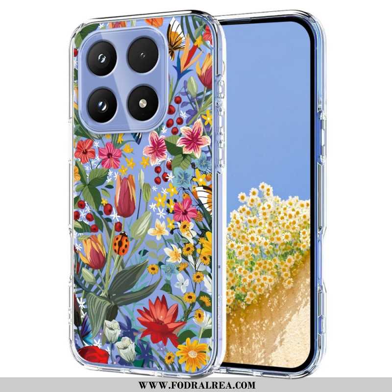 Skal För Xiaomi 17 Fjärilar Och Blommor