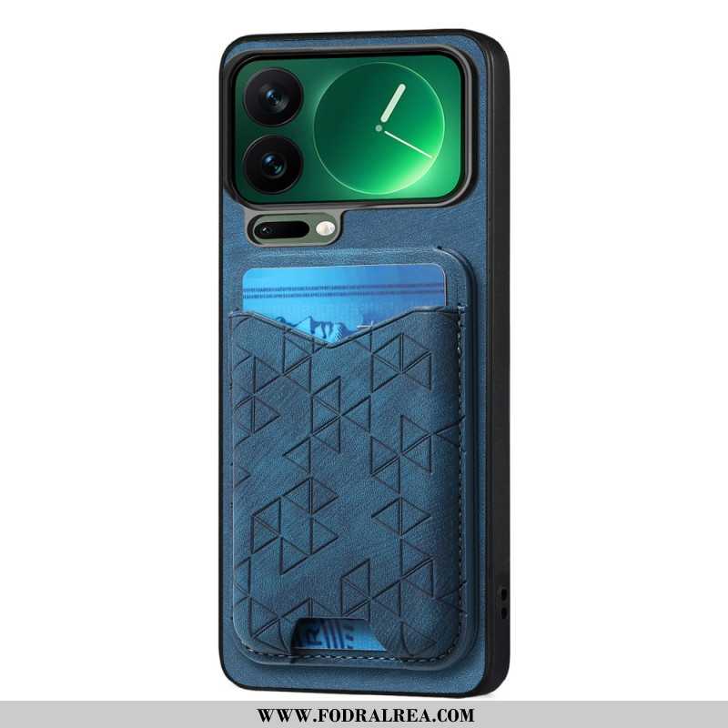 Skal För Xiaomi 17 Pro Korthållare Och Stativ Med Graverad Design