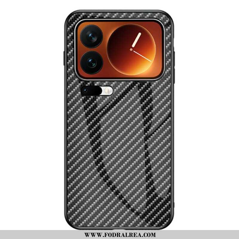 Skal För Xiaomi 17 Pro Max Kolfiber I Härdat Glas