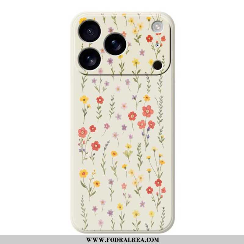 Skal För iPhone 17 Pro Flytande Silikonblommor