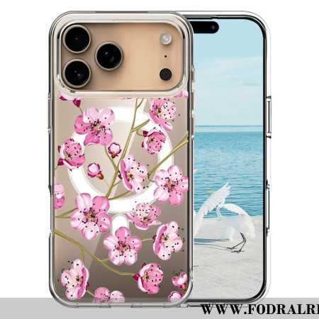 Skal För iPhone 17 Pro Max Magsafe-kompatibla Rosa Blommor