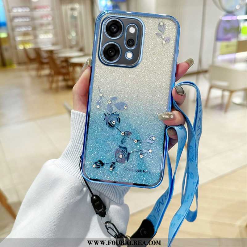 Skal Oppo Reno 14 Pro 5g Blommor Med Strass