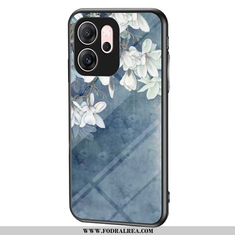 Skal Oppo Reno 14f 5g Härdat Glas Med Blommönster