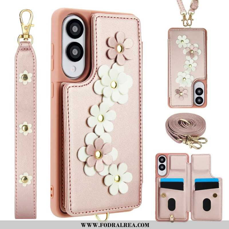 Skal Samsung Galaxy S25 5g Edge Korthållare Med Blommigt Snodd