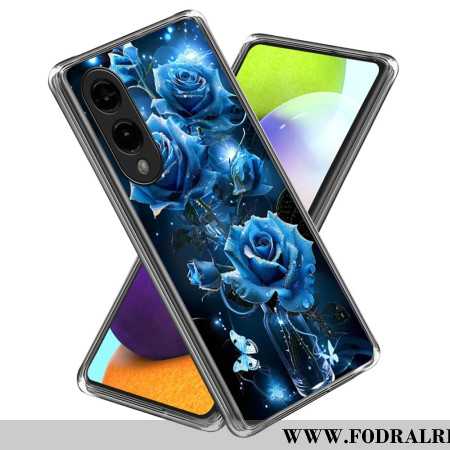 Skal Samsung Galaxy S25 5g Edge Mönster Med Blå Rosor