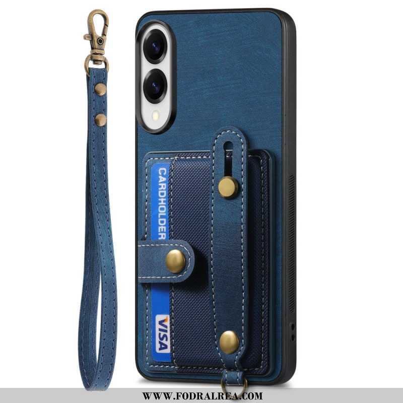 Skal Samsung Galaxy S25 5g Edge Retro Korthållare Och Handledsrem