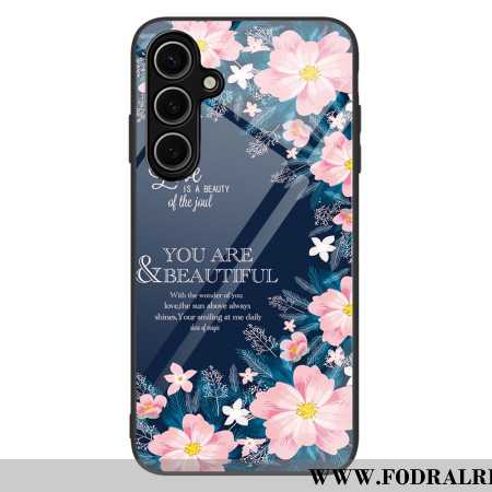 Skal Samsung Galaxy S25 5g Rosa Blommor Härdat Glas