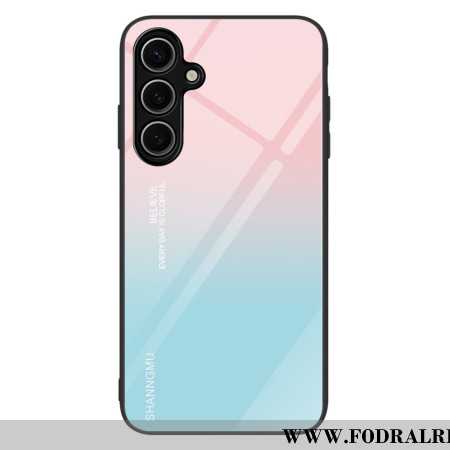 Skal Samsung Galaxy S25 5g Rosa Och Blått Tonat Härdat Glas