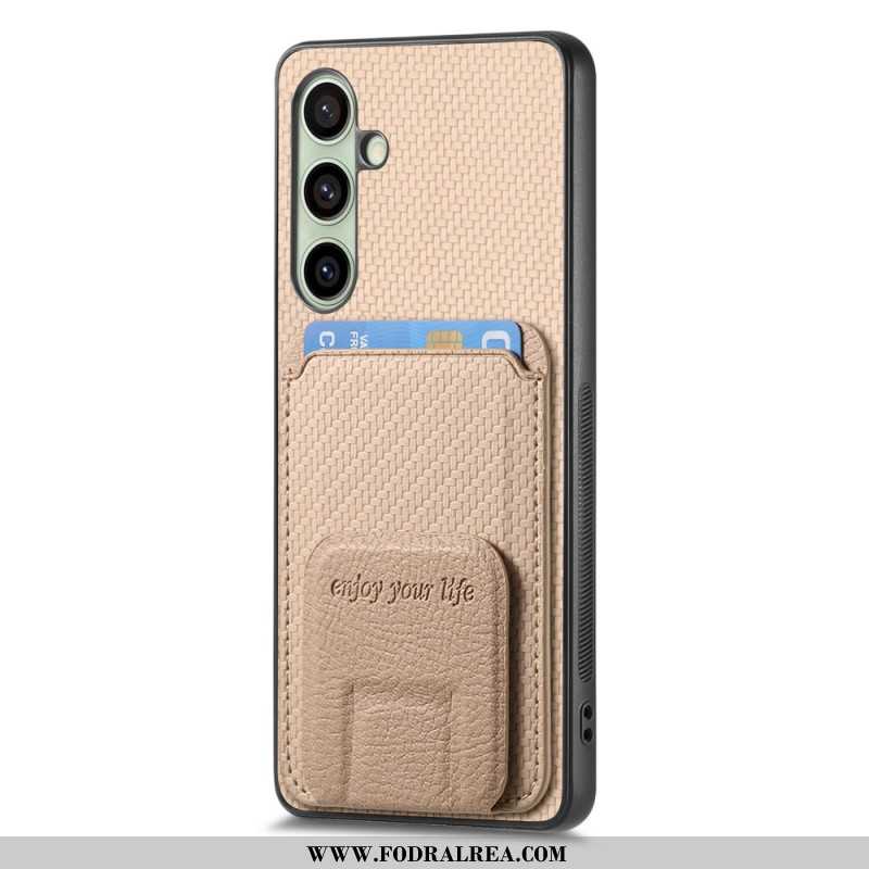 Skal Samsung Galaxy S25 5g Telefonfodral Korthållare Och Stativ I Kolfiber