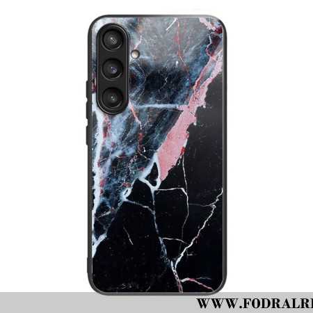 Skal Samsung Galaxy S25 5g Telefonfodral Svartvitt Marmorhärdat Glas