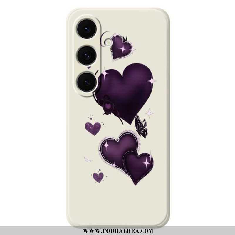 Skal Samsung Galaxy S25 Fe Lila Hjärtasilikon
