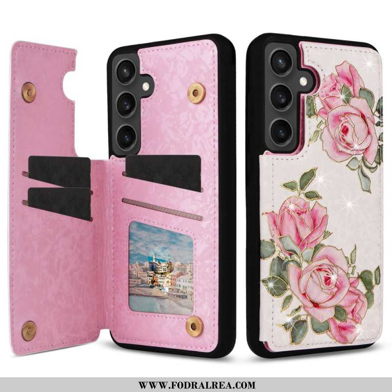 Skal Samsung Galaxy S25 Fe Telefonfodral Blommigt Korthållare