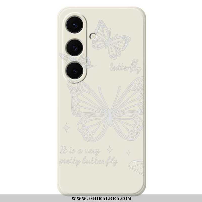 Skal Samsung Galaxy S25 Fe Vit Fjärilssilikon