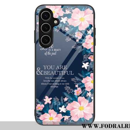 Skal Samsung Galaxy S25 Plus 5g Rosa Blommor I Härdat Glas