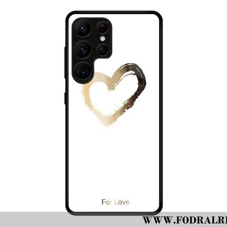 Skal Samsung Galaxy S25 Ultra 5g Guldhjärta På Vit Bakgrund
