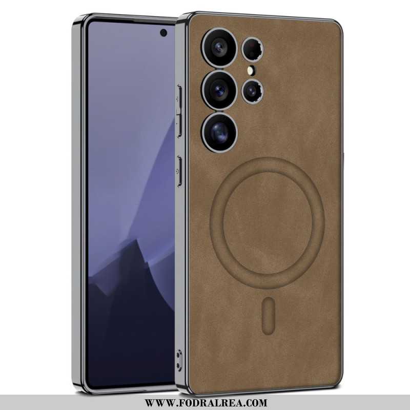 Skal Samsung Galaxy S25 Ultra 5g Matt Konstläder Kompatibel Med Magsafe