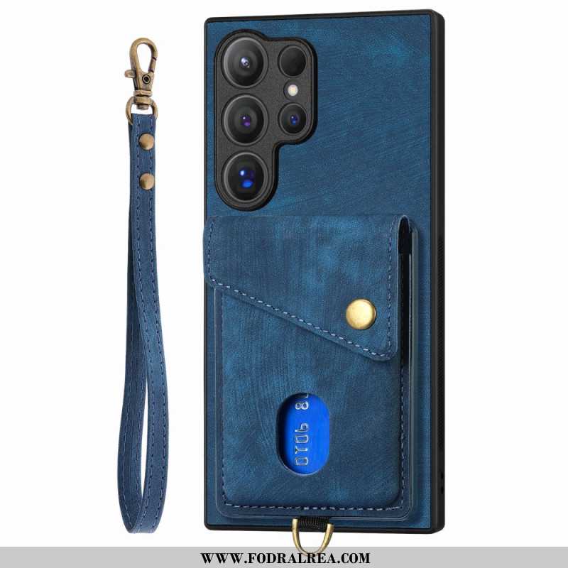 Skal Samsung Galaxy S25 Ultra 5g Mockaeffekt Med Korthållare Och Stativ