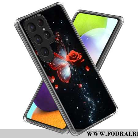 Skal Samsung Galaxy S25 Ultra 5g Telefonfodral Fjäril Och Ros