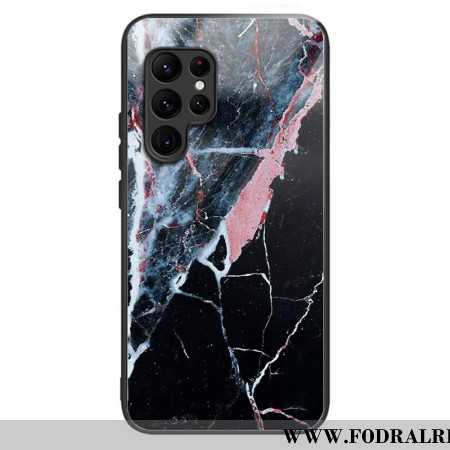 Skal Samsung Galaxy S25 Ultra 5g Telefonfodral Svart Och Vit Marmorerad Härdat Glas