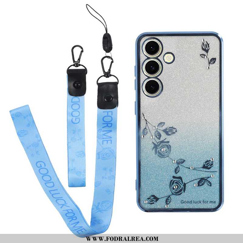 Skal Samsung Galaxy S26 Blommor Och Strass Med Kadem-rem
