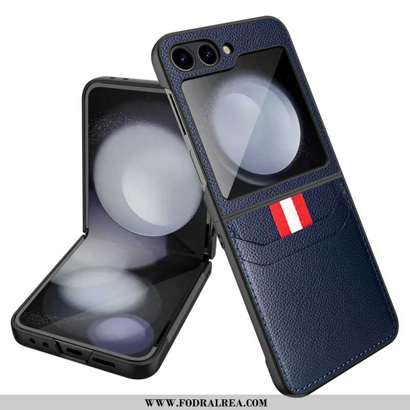 Skal Samsung Galaxy Z Flip 7 Fe Korthållare Med Litchitextur