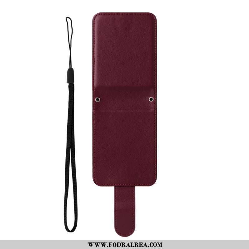 Skal Samsung Galaxy Z Flip 7 Fe Korthållare Med Lädereffekt