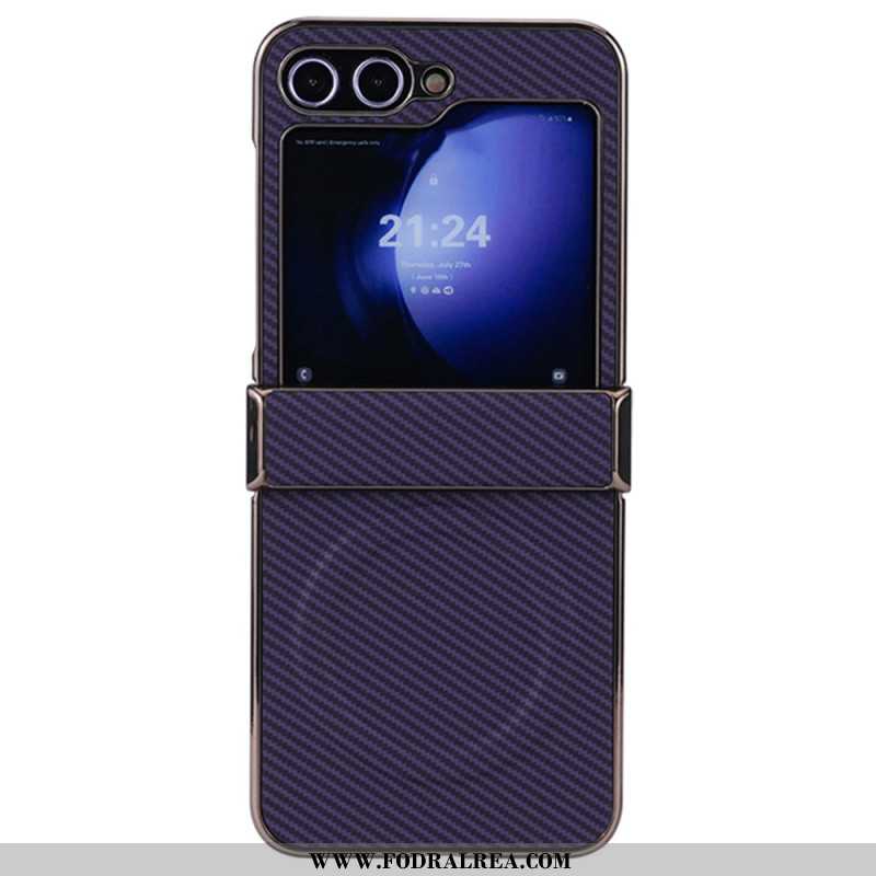 Skal Samsung Galaxy Z Flip 7 Fe Magnetisk Kolfiberstruktur