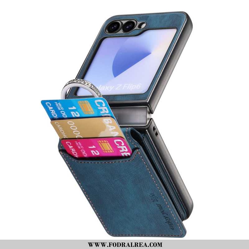 Skal Samsung Galaxy Z Flip 7 Fe Mockaeffekt Med Korthållare