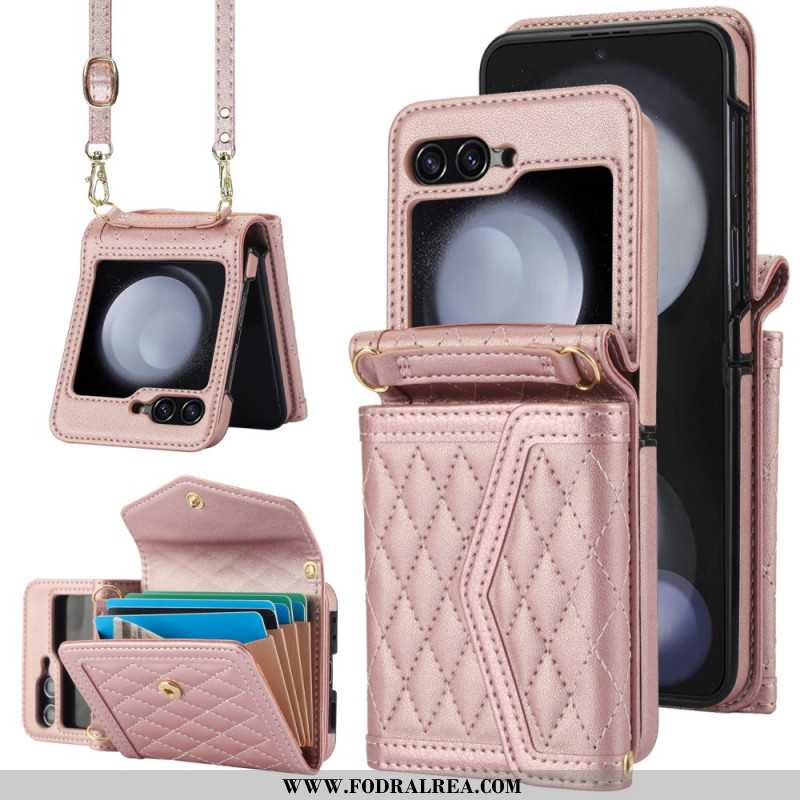 Skal Samsung Galaxy Z Flip 7 Fe Telefonfodral Korthållare Axelrem Och Snodd