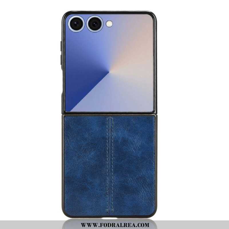 Skal Samsung Galaxy Z Flip 7 Telefonfodral Sytt Läder Effekt