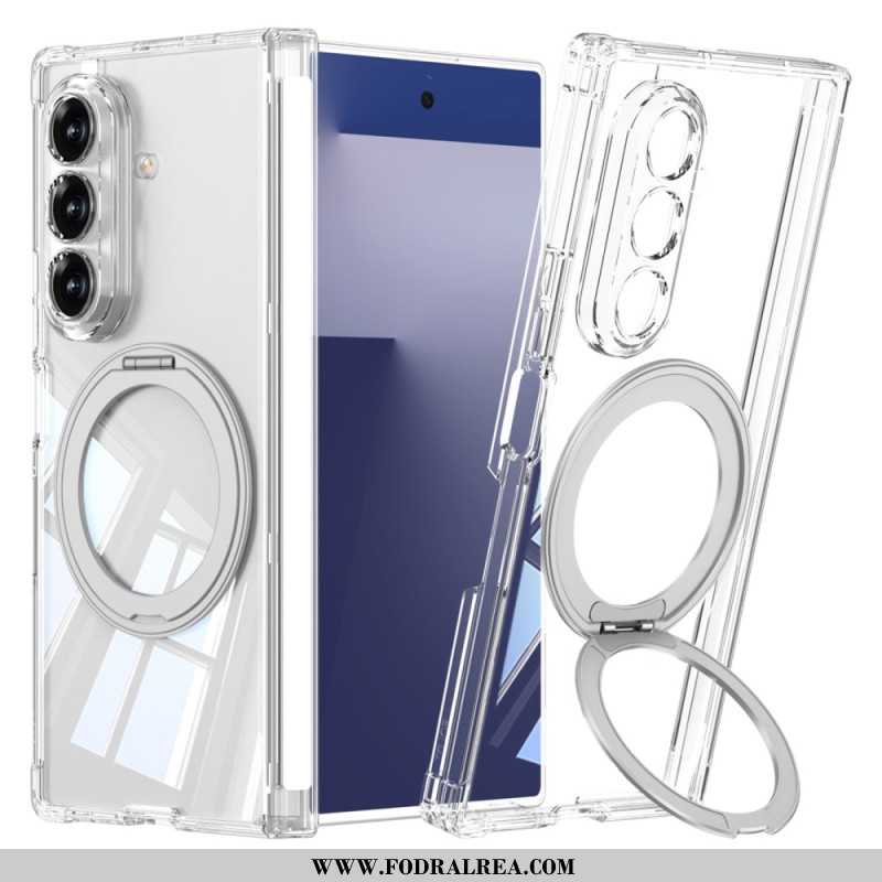Skal Samsung Galaxy Z Fold 7 Genomskinligt Magnetiskt Gångjärn Med Stativ
